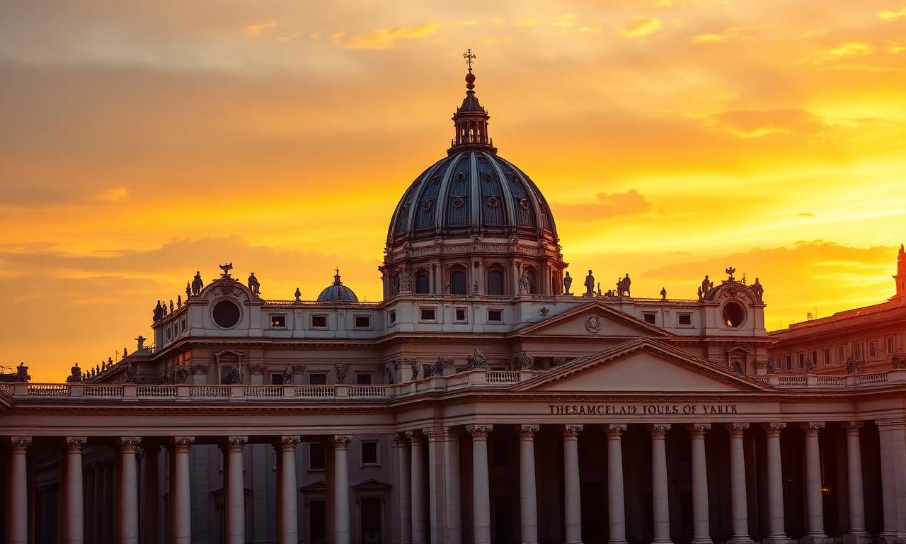 Basílica de São Pedro no Vaticano ao entardecer